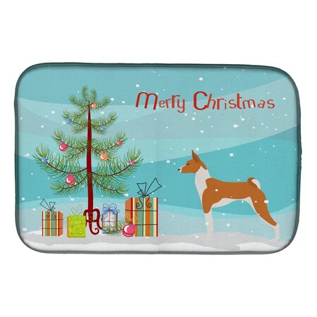 Carolines Treasures Basenji Merry Christmas Tree Dish Drying Mat BB2992DDM